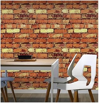 Eurotex self Adhesive Wallpaper DIY Peel and Stick Wall Stickers for Living Room, Bedroom, Office (Brick Design, 45x 600 cm) - Hardware, Tools and Home Safety | Buy online on ZillyBuy
