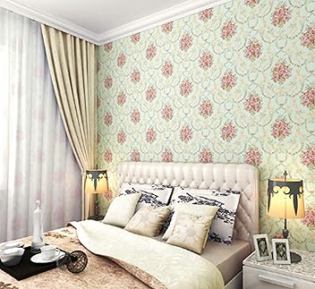 Eurotex Self-Adhesive Wallpaper Peel and Stick Decorative Damask Design Wall Covering 45cm X 3Mtr (PVC, Roll 14.5 Sqft, Green) - Hardware, Tools and Home Safety | Buy online on ZillyBuy