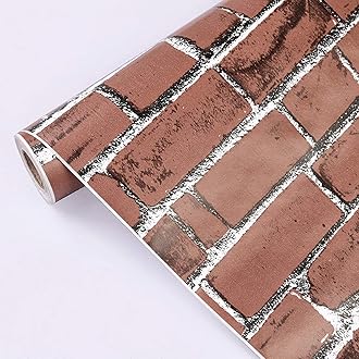Eurotex Peel and Stick self Adhesive Wall Paper for Wall Decor Stickers DIY for Living Room, Bedroom, Office Easy to Stick PVC, 45 cm x 300 cm, Brick - Hardware, Tools and Home Safety | Buy online on ZillyBuy