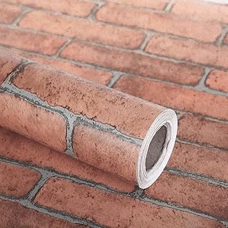 Eurotex Brick Wallpaper 17.71 X 118 Self-Adhesive Removable Peel and Stick Decorative Wall Covering (PVC, Size 45cm X 3Mtr Roll 14.5 Sqft, Rust Color) - Hardware, Tools and Home Safety | Buy online on ZillyBuy