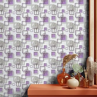 Eurotex Abstract Wallpaper 17.71 X 118 Self-Adhesive Removable Peel and Stick Decorative Wall Covering (PVC, Size 45cm X 3Mtr Roll 14.5 Sqft, Purple Color) - Hardware, Tools and Home Safety | Buy online on ZillyBuy