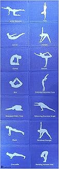 Eurotex Travel Yoga Mat Non Slip Foldable Portable Gym Mat Fitness Training Pilates Exercise Mat Workout for Women Men with Carry Bag | Yoga Mat With Pictures of Asanas (Blue) - Hardware, Tools and Home Safety | Buy online on ZillyBuy