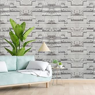Eurotex 3D Effect Textured Retro Grey Slate Stone Pattern (Non Adhesive) Wallpaper roll for Covering Living Room, Bedroom Kitchen Home- 57sqft, 57503 - Hardware, Tools and Home Safety | Buy online on ZillyBuy