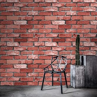Eurotex Wall Paper for Wall Decor, Non Adhesive Wallpaper for Walls Living Room, Bedroom (53 x 1000 cm, Roll 57sqft, Brick Design) - Hardware, Tools and Home Safety | Buy online on ZillyBuy