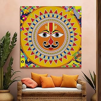 fabsouk Large Wall Painting for Living Room Decor Big Canvas Art Indian Ethnic Traditional Wall Art Large Size For Living Room, Bedroom, Office decor & Gifting (Two Cows, 18x18, Framed) - Hardware, Tools and Home Safety | Buy online on ZillyBuy