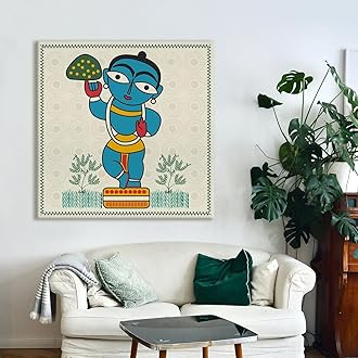 fabsouk Large Wall Painting for Living Room Decor Big Canvas Art Indian Ethnic Traditional Wall Art Large Size For Living Room, Bedroom, Office decor & Gifting (Eight Cows, 18x18, Framed) - Hardware, Tools and Home Safety | Buy online on ZillyBuy